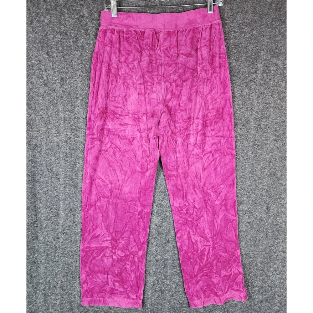 Kim Rogers Tracksuit Womens PM Pink Velour 2 Piece Set Full Zip Pants EUC
